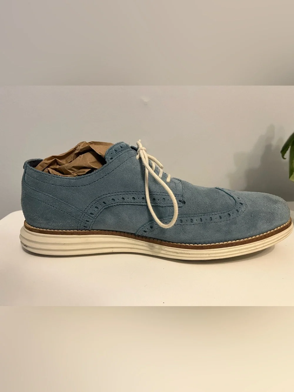 Cole Haan  Original Grand Wingtips - Light Blue Suede - Men’s 10 M